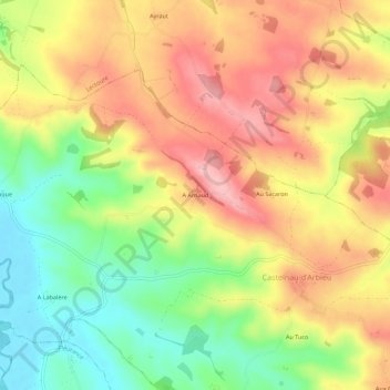 Carte topographique A Arnaud, altitude, relief