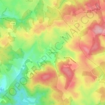 Carte topographique La Souque, altitude, relief