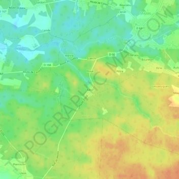 Carte topographique Châton, altitude, relief