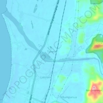 Carte topographique Tanete, altitude, relief