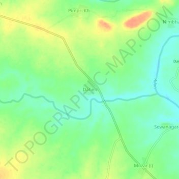 Carte topographique Daheli, altitude, relief