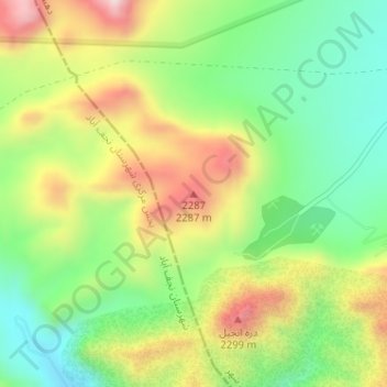 Carte topographique 2287, altitude, relief