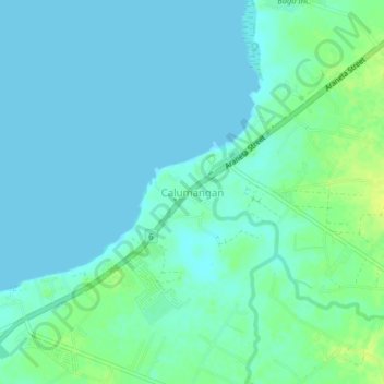 Carte topographique Calumangan, altitude, relief