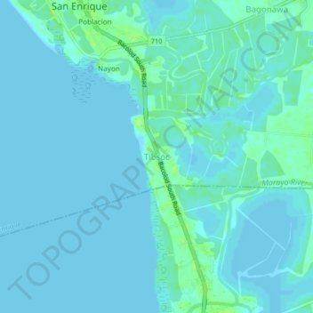 Carte topographique Tibsoc, altitude, relief