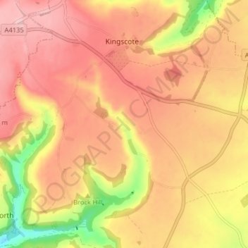 Carte topographique Newington, altitude, relief
