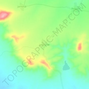 Carte topographique Jalki Ghat, altitude, relief