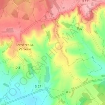 Carte topographique Cochet, altitude, relief