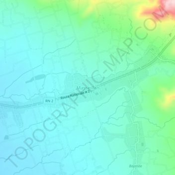 Carte topographique Masseillan, altitude, relief