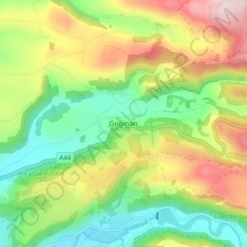 Carte topographique Goginan, altitude, relief