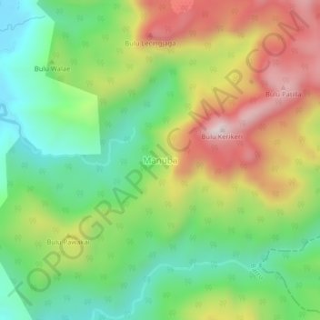 Carte topographique Manuba, altitude, relief