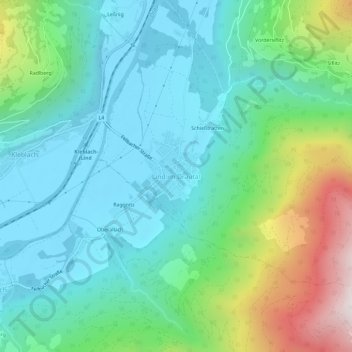 Carte topographique Lind im Drautal, altitude, relief