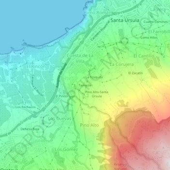 Carte topographique Tamaide, altitude, relief