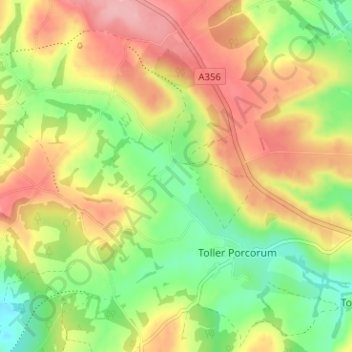 Carte topographique Lower Kingcombe, altitude, relief