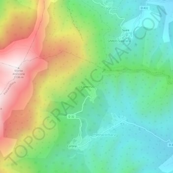 Carte topographique Lapedina, altitude, relief