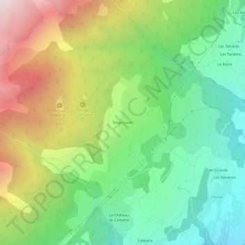 Carte topographique Folampelle, altitude, relief
