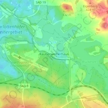Carte topographique Rauberweiherhaus, altitude, relief