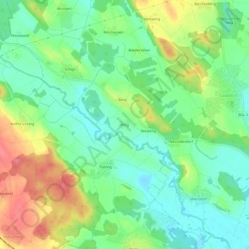 Carte topographique Kling, altitude, relief
