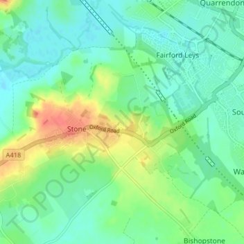 Carte topographique Hartwell, altitude, relief