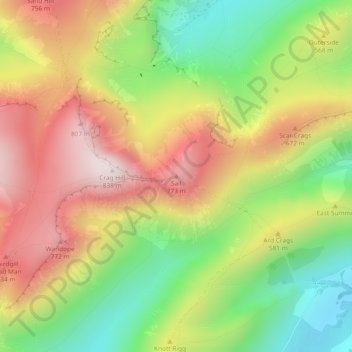 Carte topographique Sail, altitude, relief