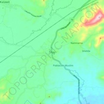 Carte topographique Titay, altitude, relief