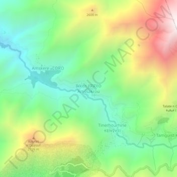 Carte topographique Ikkiss, altitude, relief