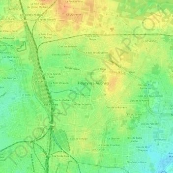 Carte topographique Clos du Bourg, altitude, relief