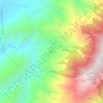 Carte topographique Agni, altitude, relief