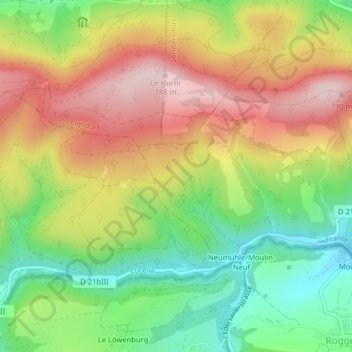 Carte topographique Scharzwald, altitude, relief