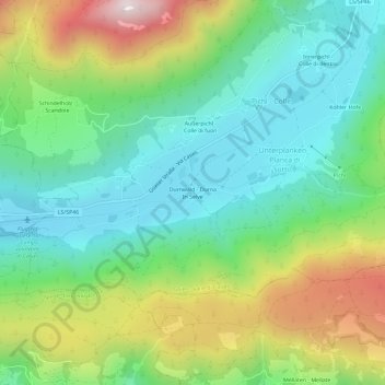 Carte topographique Durnwald, altitude, relief