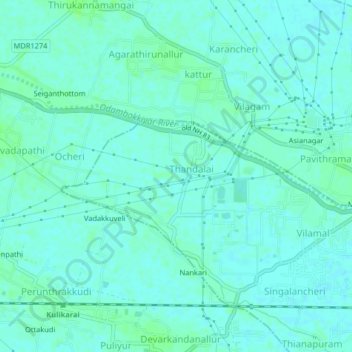 Carte topographique Meppadi, altitude, relief