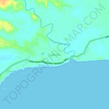 Carte topographique Salemba, altitude, relief