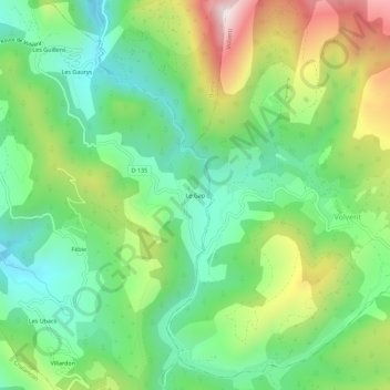Carte topographique Le Gap, altitude, relief