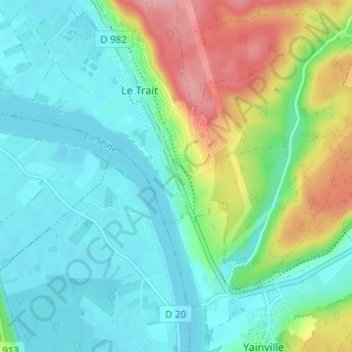 Carte topographique Le Vieux Trait, altitude, relief