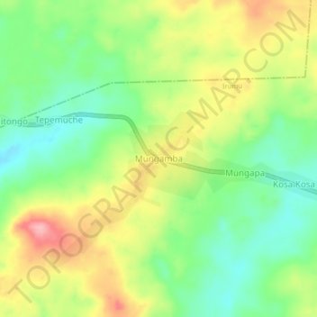 Carte topographique Mungamba, altitude, relief