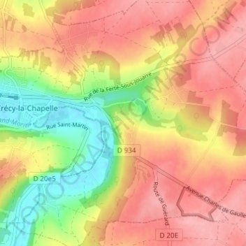 Carte topographique Libernon, altitude, relief