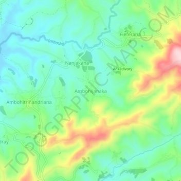 Carte topographique Ambohijanaka, altitude, relief