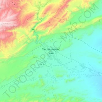 Carte topographique Tinghir, altitude, relief