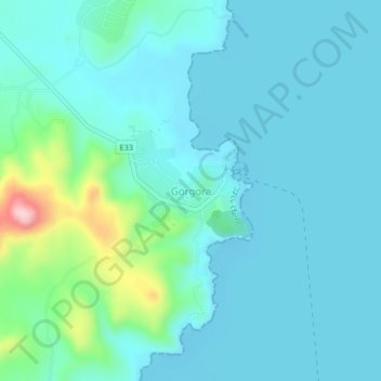 Carte topographique Gorgora, altitude, relief
