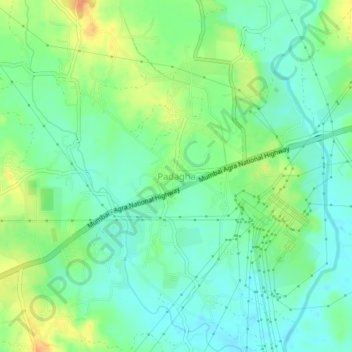 Carte topographique Padagha, altitude, relief