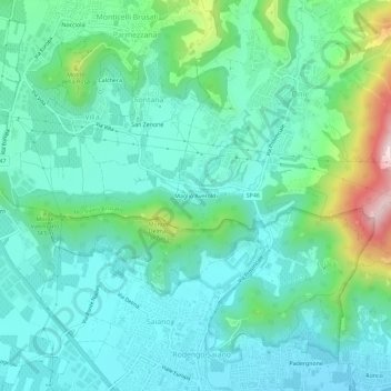 Carte topographique Maglio Averoldi, altitude, relief