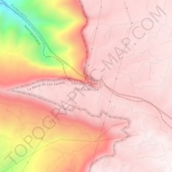 Carte topographique Mirador Salto del Duende, altitude, relief