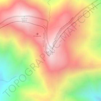 Carte topographique Pico Duarte, altitude, relief