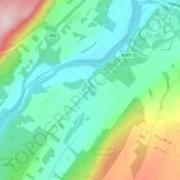 Carte topographique Scaniport, altitude, relief