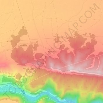 Carte topographique La Pared, altitude, relief