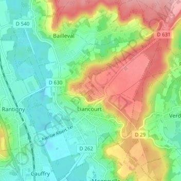Carte topographique La Faïencerie, altitude, relief
