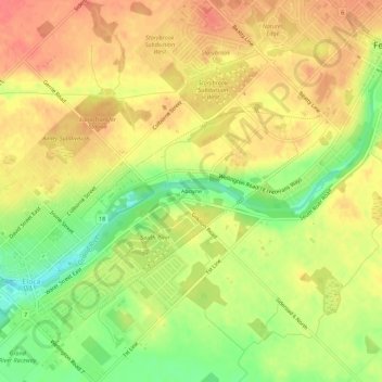 Carte topographique Aboyne, altitude, relief