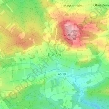 Carte topographique Ehenfeld, altitude, relief