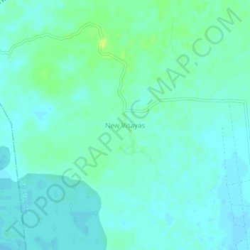 Carte topographique New Visayas, altitude, relief