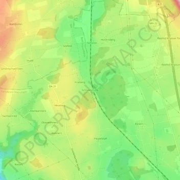 Carte topographique Schorenmoos, altitude, relief
