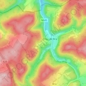Carte topographique Sur le Thier, altitude, relief
